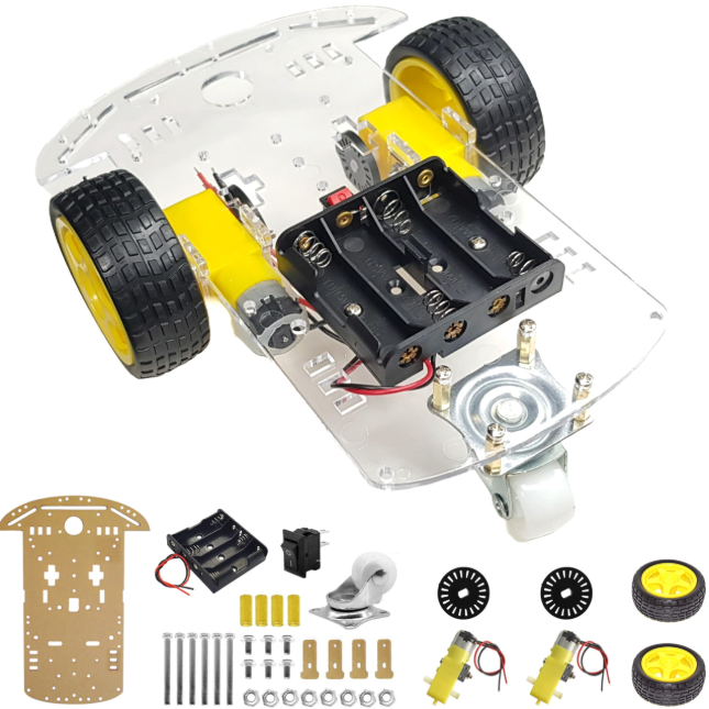 2WD 2 Wheel Transparent Robot Motor Chassis Kit for Arduino – KSH 1,000 at HIMASTORES Mombasa, Kenya – Top quality motors in Kenya. Best electronics shop in Kenya for Arduino, ESP32, Raspberry Pi, sensors and IoT devices.