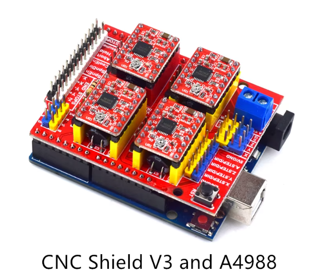 CNC Shield V4 shield v3 Engraving Machine / 3D Printer / A4988 Driver Expansion Board for arduino Diy Kit – KSH 700 at HIMASTORES Mombasa, Kenya – Top quality motors in Kenya. Best electronics shop in Kenya for Arduino, ESP32, Raspberry Pi, sensors and IoT devices.