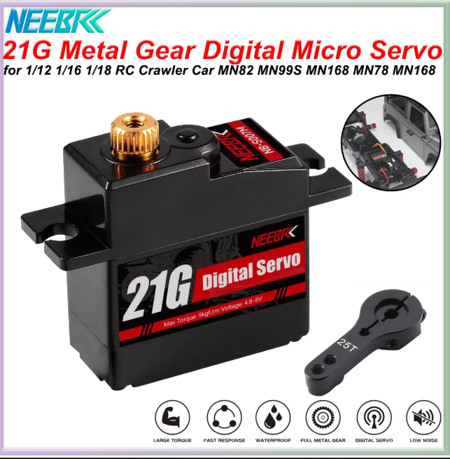 NEEBRC 21G Metal Gear Waterproof Dgital RC Servo for 1/14 1/16 1/18 RC Car Drone Boat Hyper Go 14209 14210 MN99S MN82 MN78 WPL – KSH 1,500 at HIMASTORES Mombasa – best electronics in Kenya