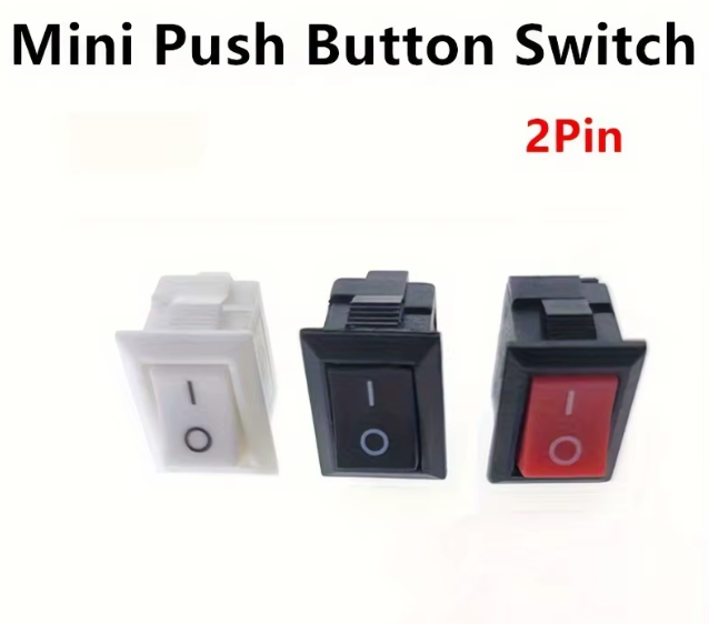 Mini Rocker Switch SPST Black and Red Snap in Switches Button AC 250V 3A / 125V 6A 2 Pin I/O 10*15mm On-off Switch Rocker – KSH 40 at HIMASTORES Mombasa, Kenya – Top quality switches in Kenya. Best electronics shop in Kenya for Arduino, ESP32, Raspberry Pi, sensors and IoT devices.