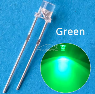 GREEN 5mm Flat Top LED Diode Lights Bright Bulb Lamps Electronics Components Indicator Light Emitting Diodes – KSH 5 at HIMA STORES Mombasa – Top quality displays. Best electronics in Kenya. Shop now for Arduino, ESP32, sensors and IoT devices.