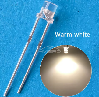 WARM WHITE 5mm Flat Top LED Diode Lights Bright Bulb Lamps Electronics Components Indicator Light Emitting Diodes – KSH 5 at HIMA STORES Mombasa – Quality electronics in Kenya