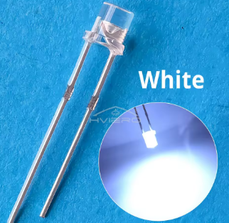 WHITE 5mm Flat Top LED Diode Lights Bright Bulb Lamps Electronics Components Indicator Light Emitting Diodes – KSH 5 at HIMA STORES Mombasa – Quality electronics in Kenya