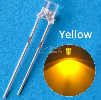 YELLOW 5mm Flat Top LED Diode Lights Bright Bulb Lamps Electronics Components Indicator Light Emitting Diodes – KSH 5 at HIMA STORES Mombasa – Quality electronics in Kenya